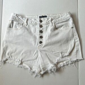 Sincerely Jules White Denim High Rise Distressed Shorts Size 11/30